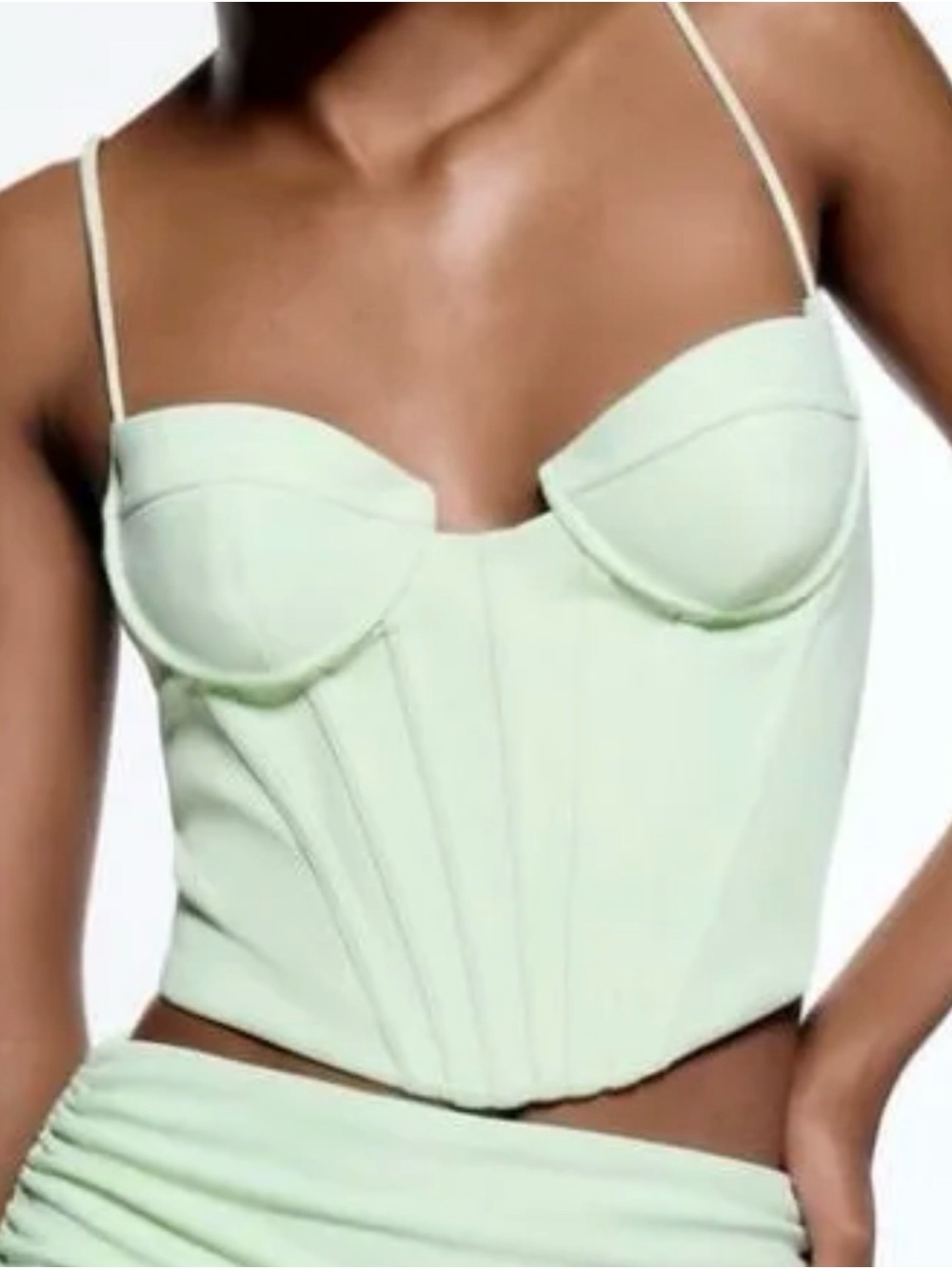 Zara Mint Green Bustier Corset Top